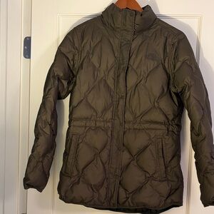 North Face quilted jacket. Olive drab. Women’s medium.